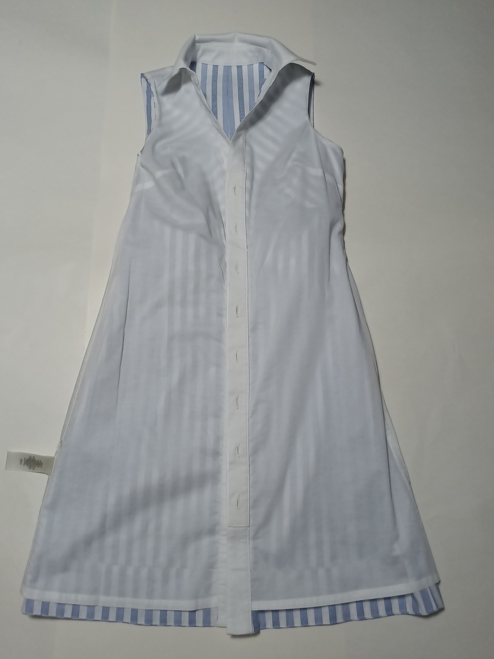 Eliza J Blue & White Striped Sleeveless Tie-Front Mini Dress Size 2P - Picture 9 of 12